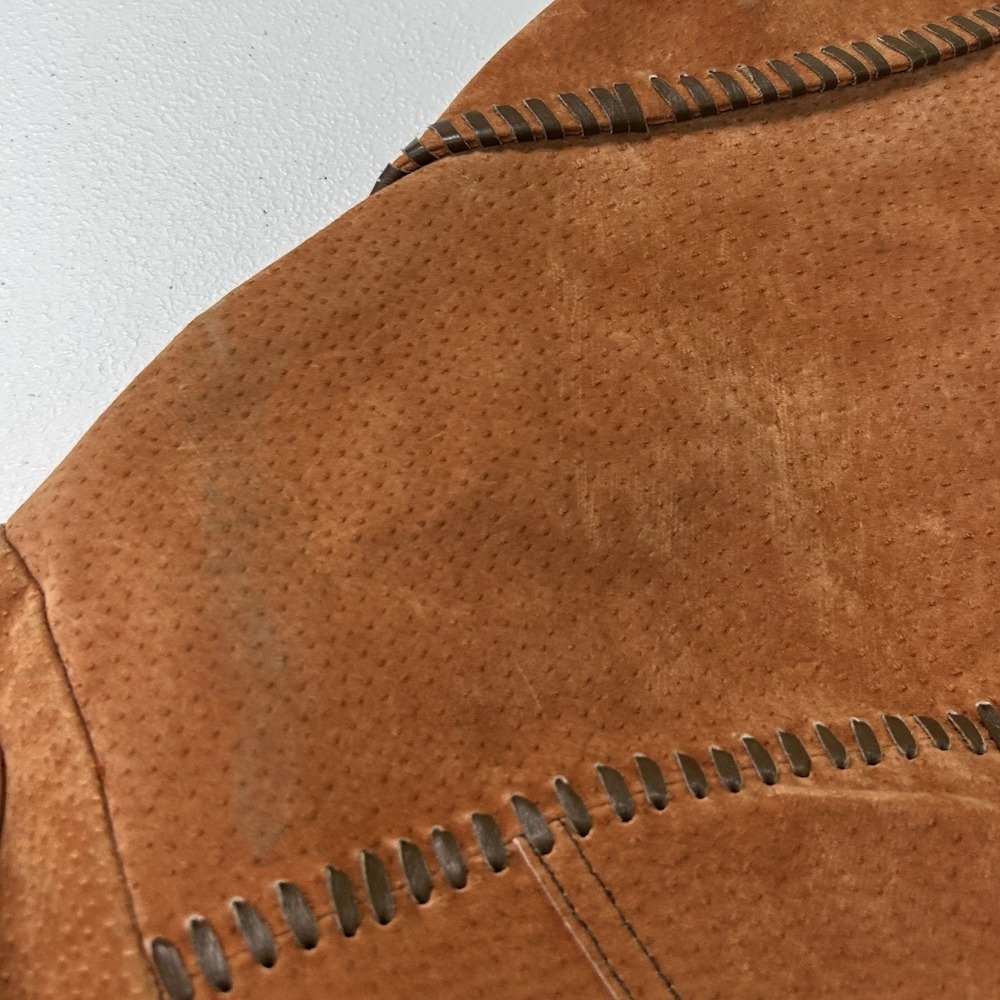 Wilsons Leather Suede Jacket Women Small Tan Western Whipstitch Floral Lining - Picture 7 of 7